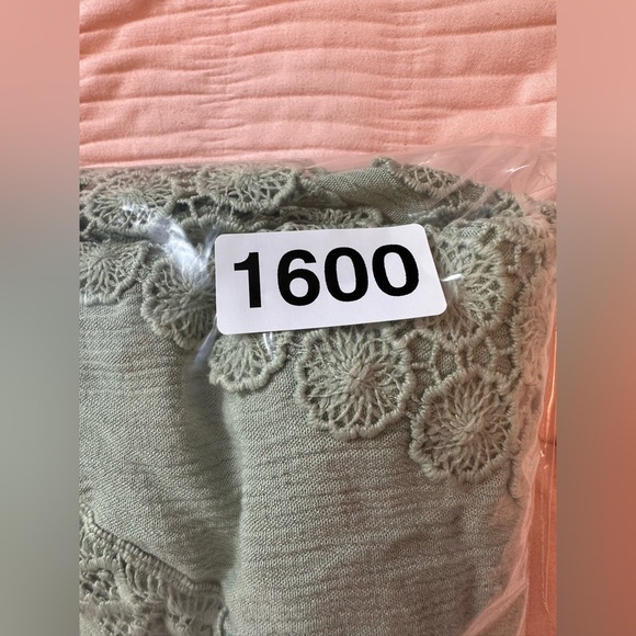 Daytrip Applique Sage Boho Crocket Women’s Top Tie Back Size XL #1600 - Picture 11 of 11